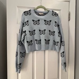 NWT LA Hearts Butterfly Cropped Sweater